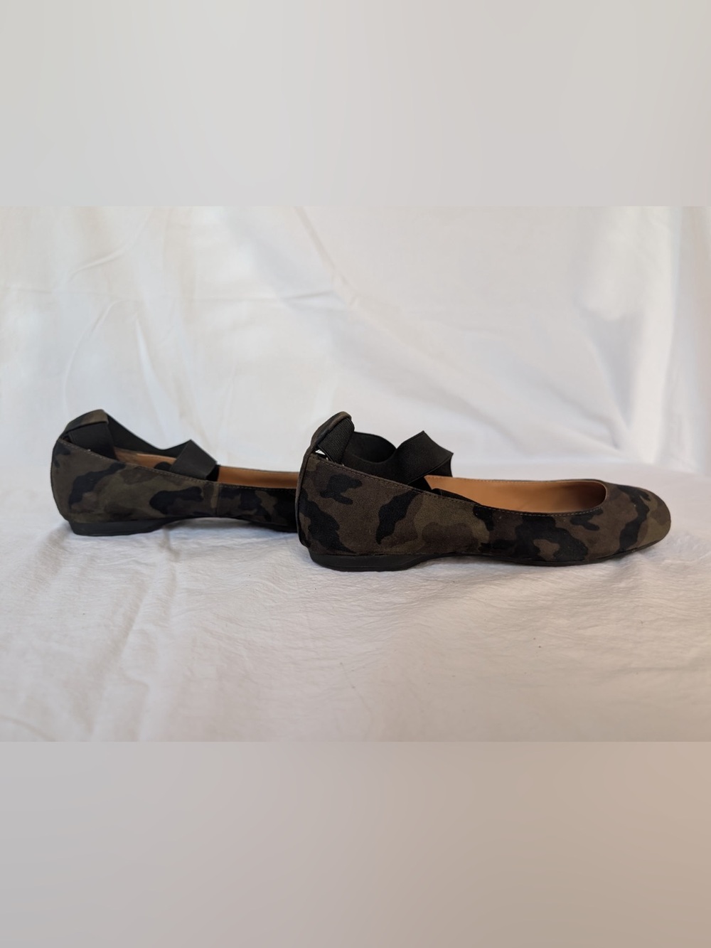Jessica Simpson Camo Elastic Strap Ballet Flats - Olive Green